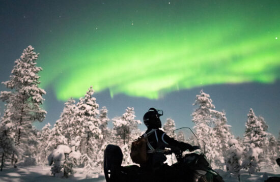 Northern Lights by Snowmobile in Levi