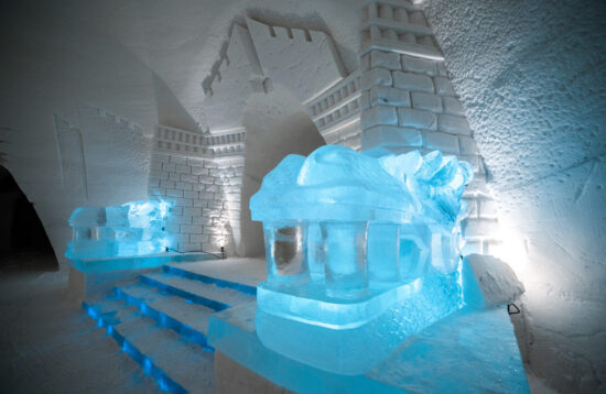 Snow Village by Snowmobile